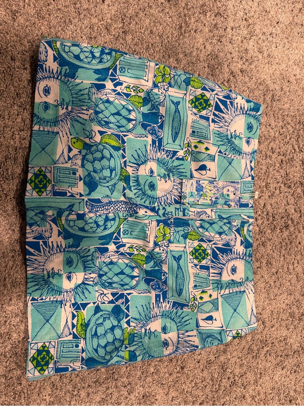 Lilly Pulitzer Blue & Teal Printed Mini Skirt